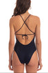 Einteiliger Badeanzug mit Strass Blau PIN-UP STARS